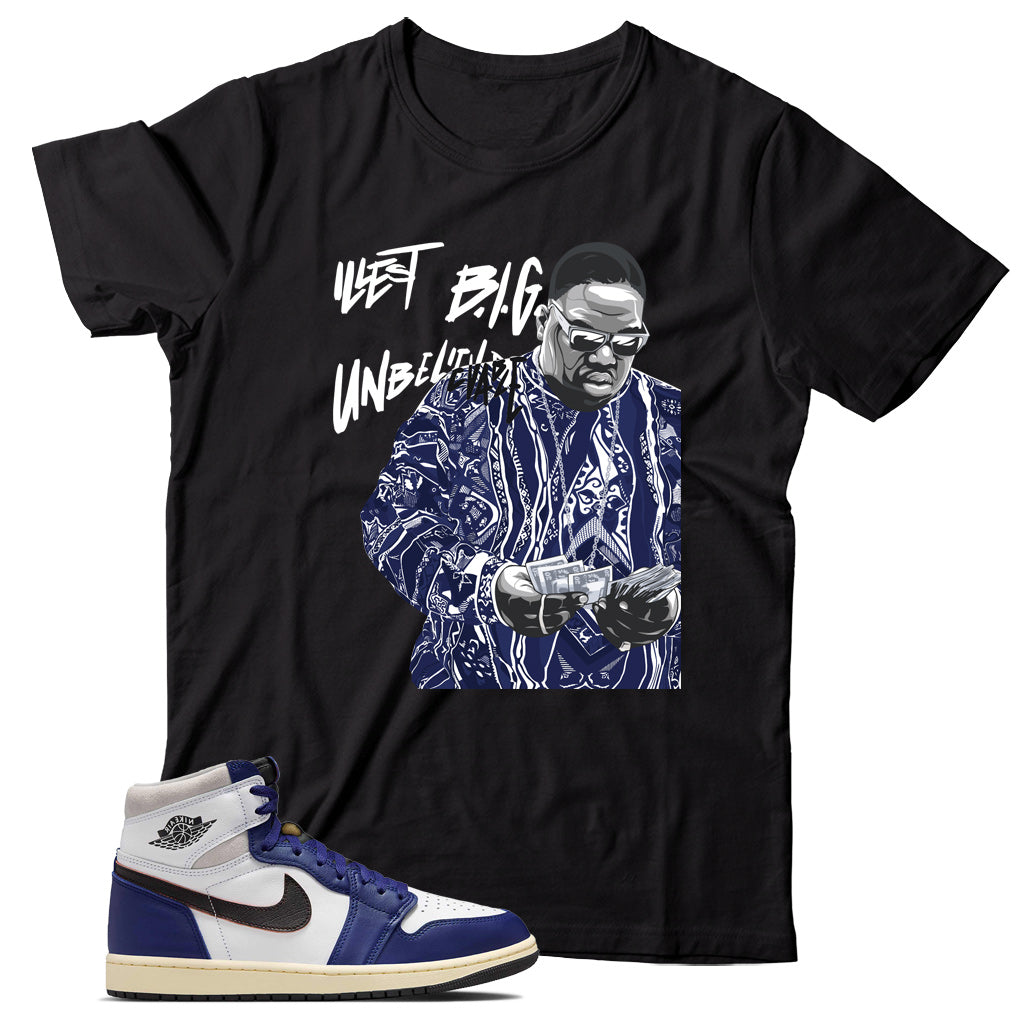 Jordan 1 Rare Air Deep Royal Blue shirt