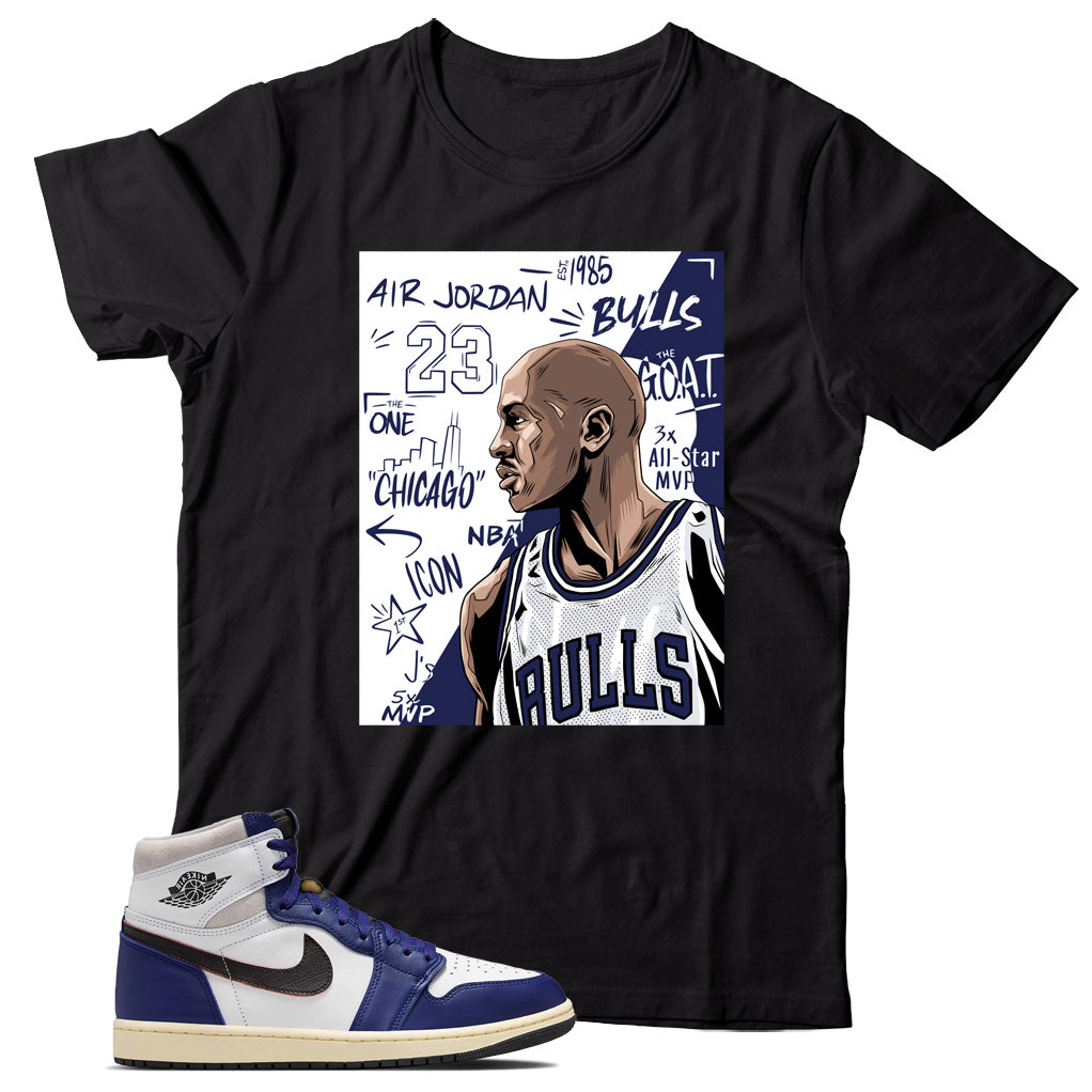 Jordan 1 Rare Air Deep Royal Blue shirt