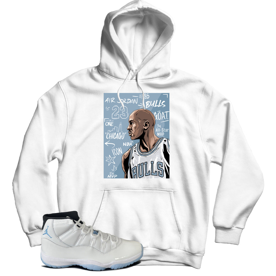 Jordan 11 Legend Blue hoodie