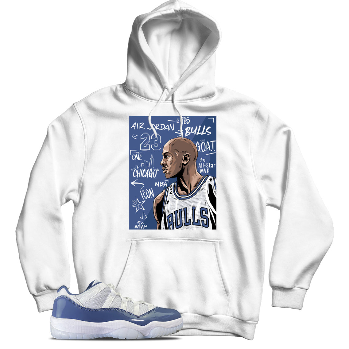 Jordan 11 Low Diffused Blue hoodie