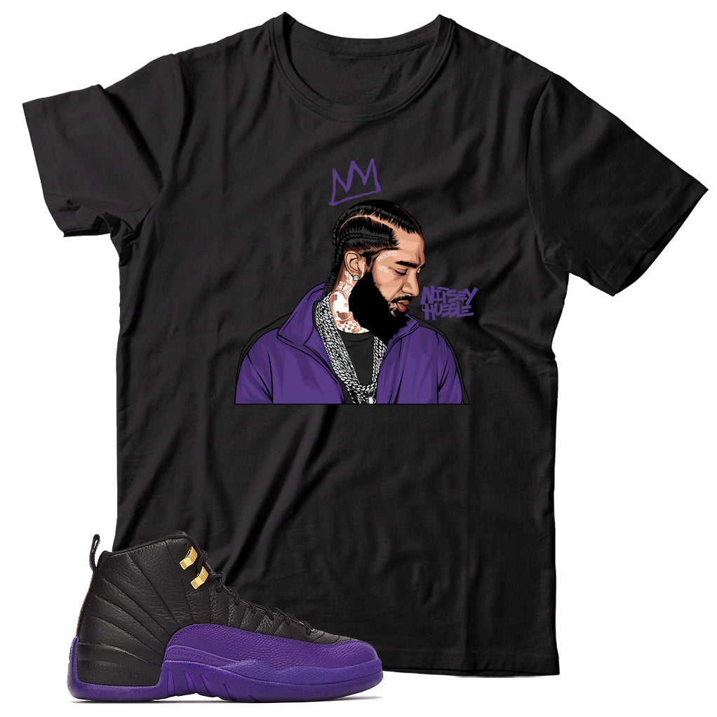 Jordan 12 Field Purple shirt