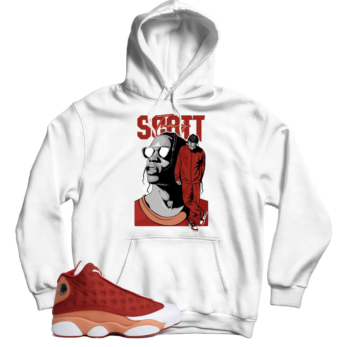 Travis 2 Hoodie Match Jordan 13 Dune Red Shirt Match Kicks