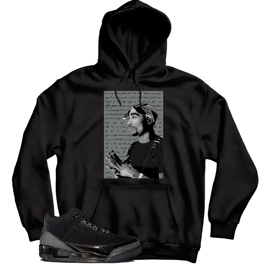 Jordan 3 Black Cat hoodie