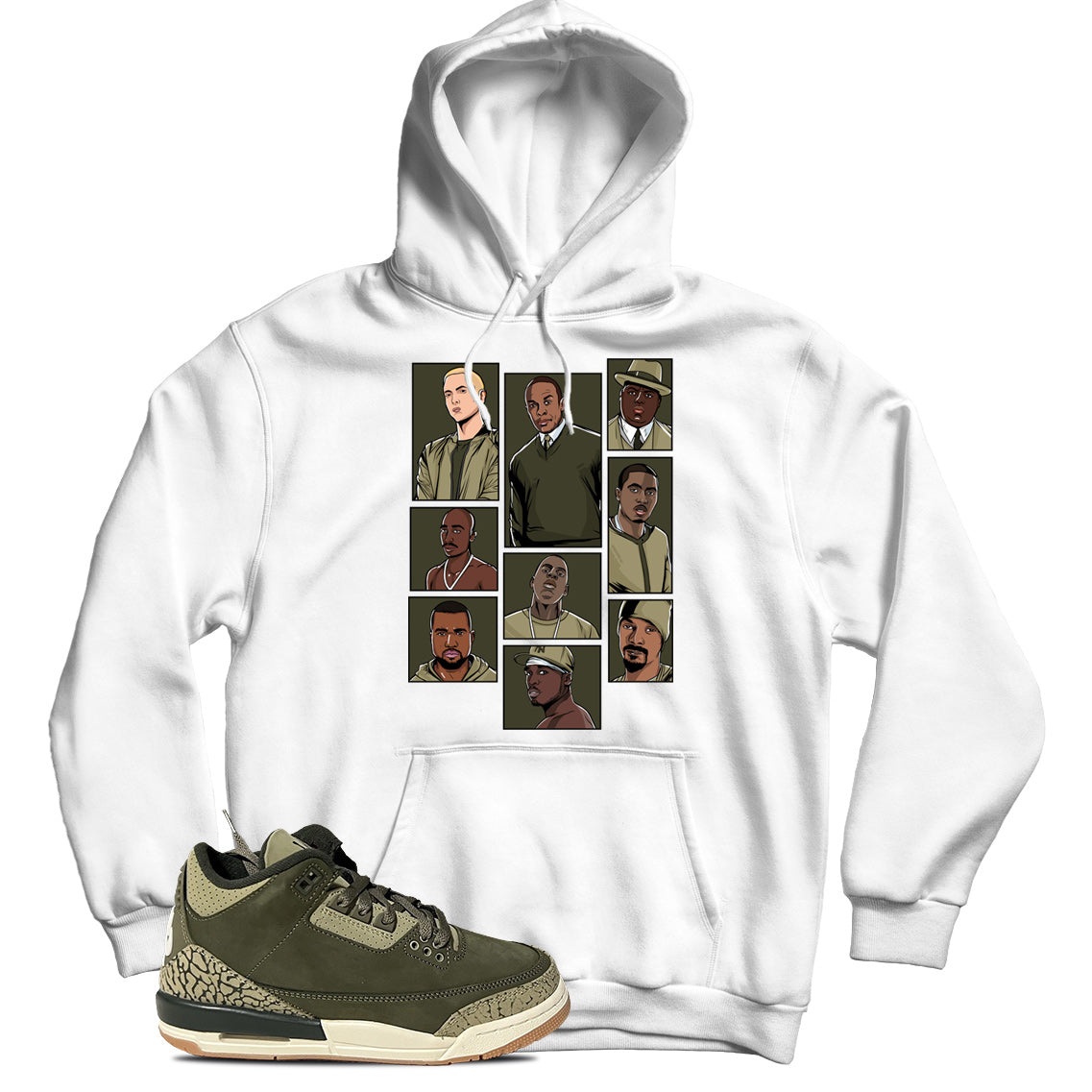 Rap Hoodie Match Jordan 3 Family Affair