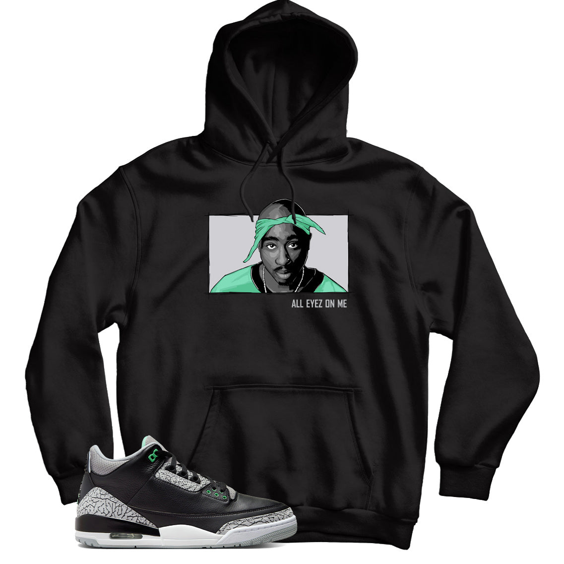 Jordan 3 Green Glow hoodie