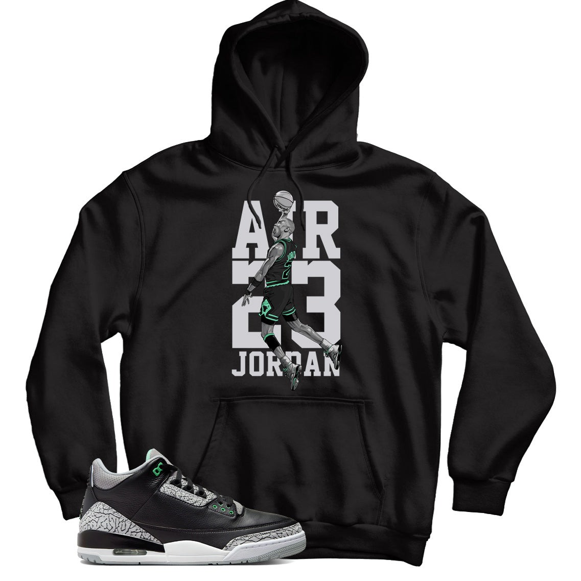 Jordan 3 Green Glow hoodie