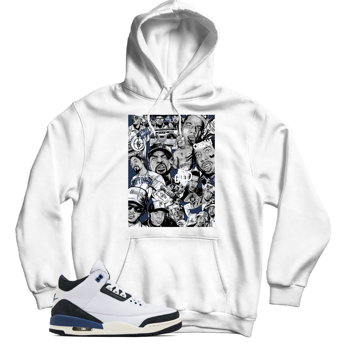 Jordan 3 Maniere Diffused Blue hoodie