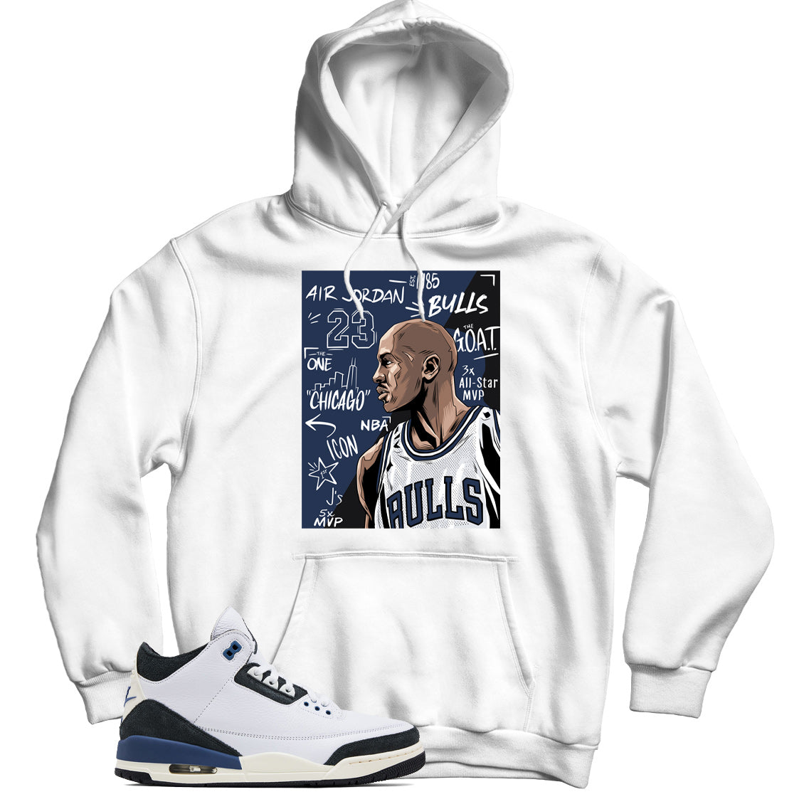 Jordan 3 Maniere Diffused Blue hoodie