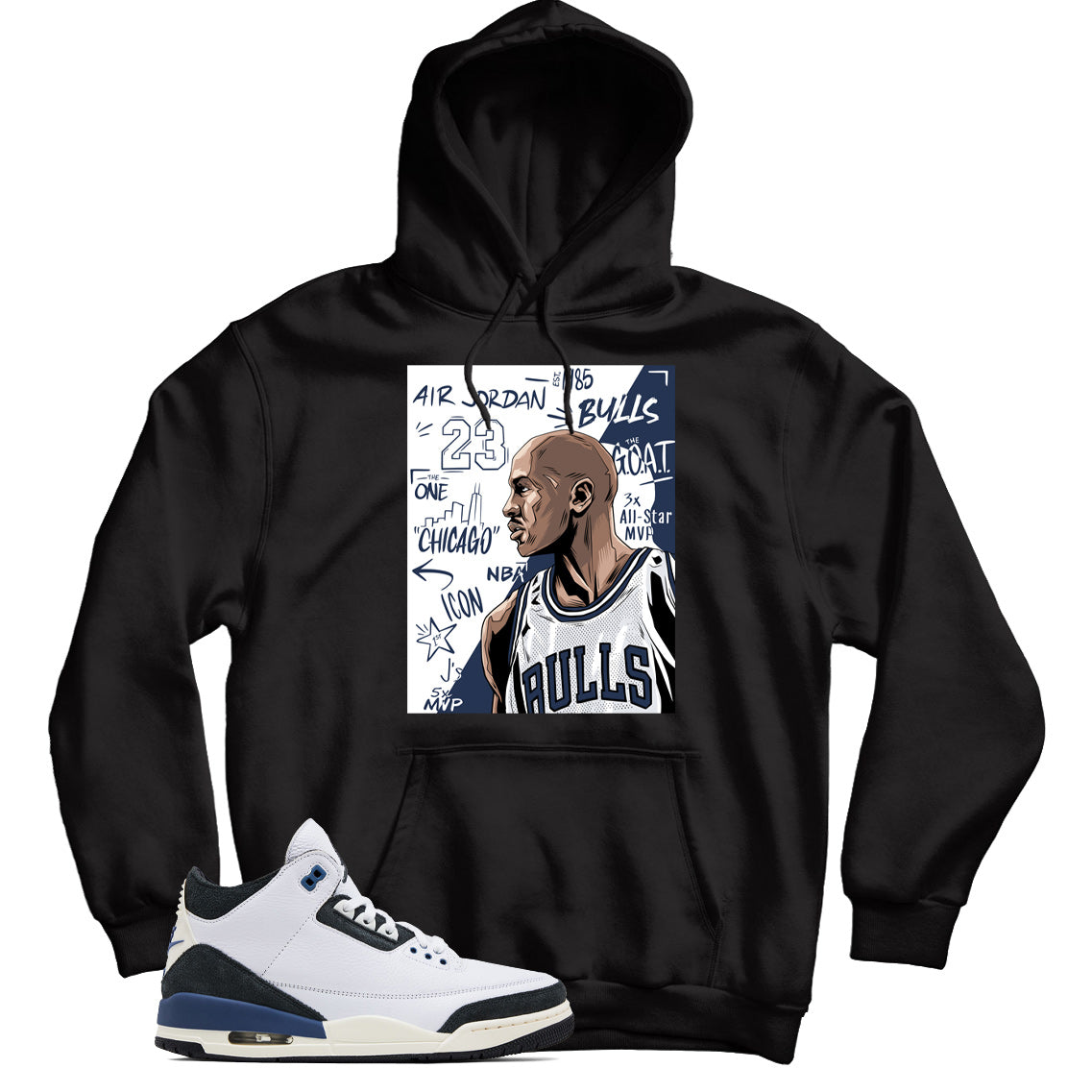 Jordan 3 Maniere Diffused Blue hoodie