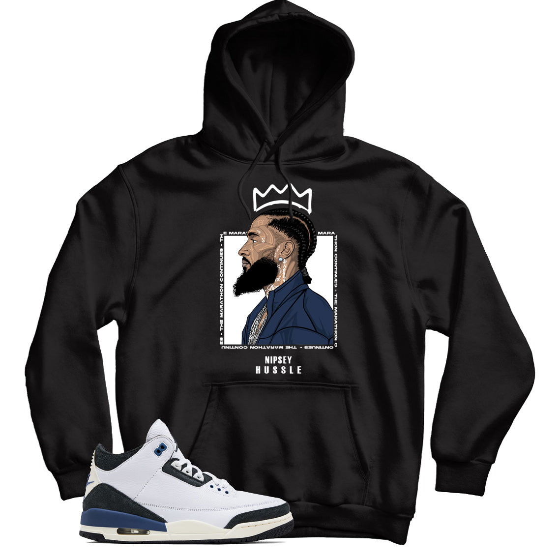 Jordan 3 Maniere Diffused Blue hoodie