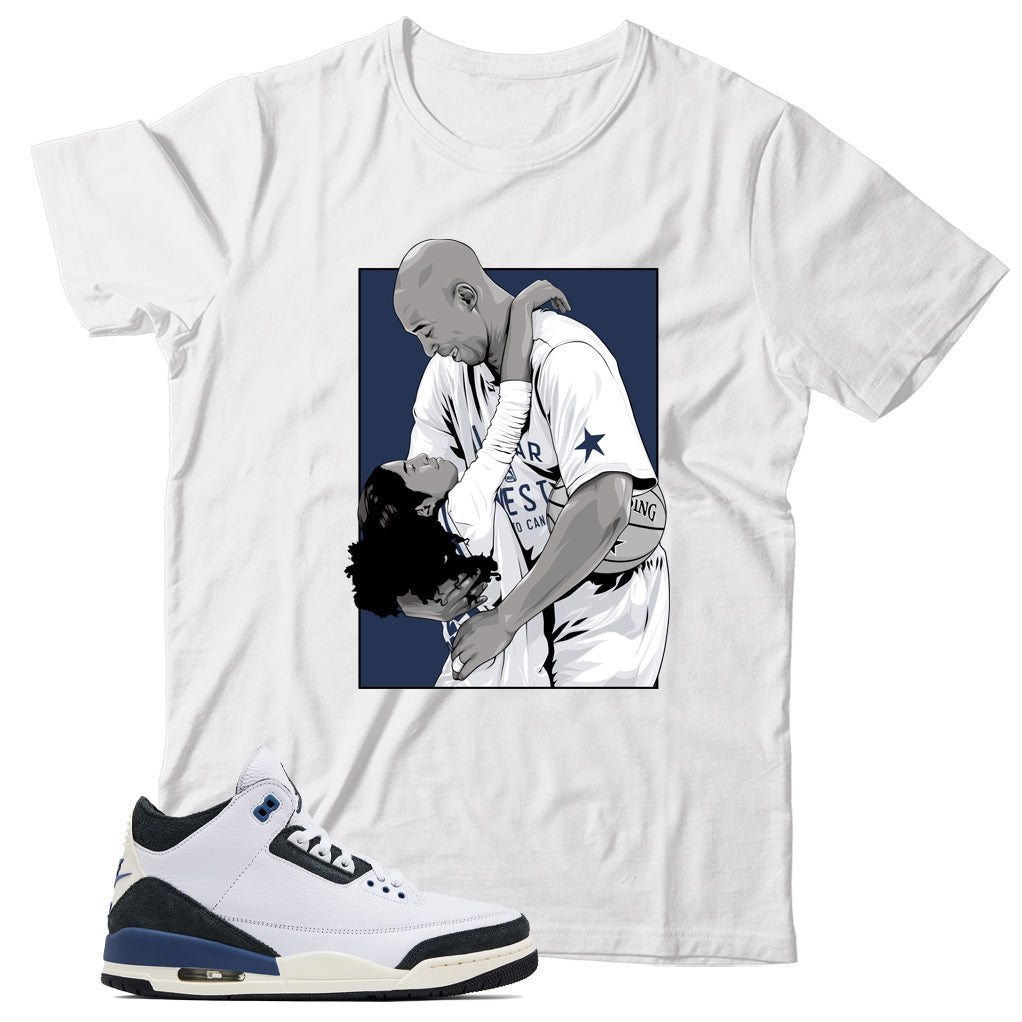 Jordan 3 Maniere Diffused Blue shirt