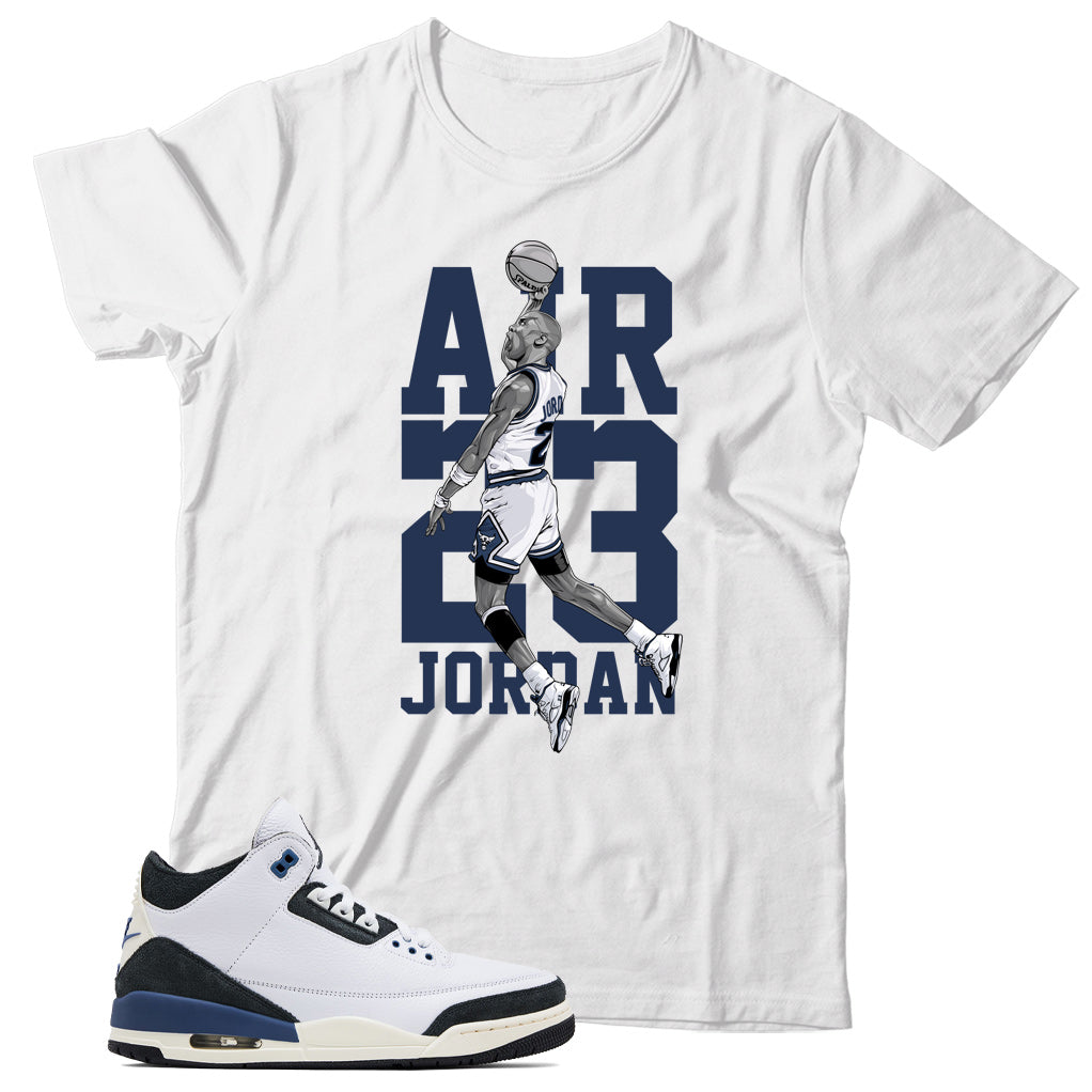 Jordan 3 Maniere Diffused Blue shirt