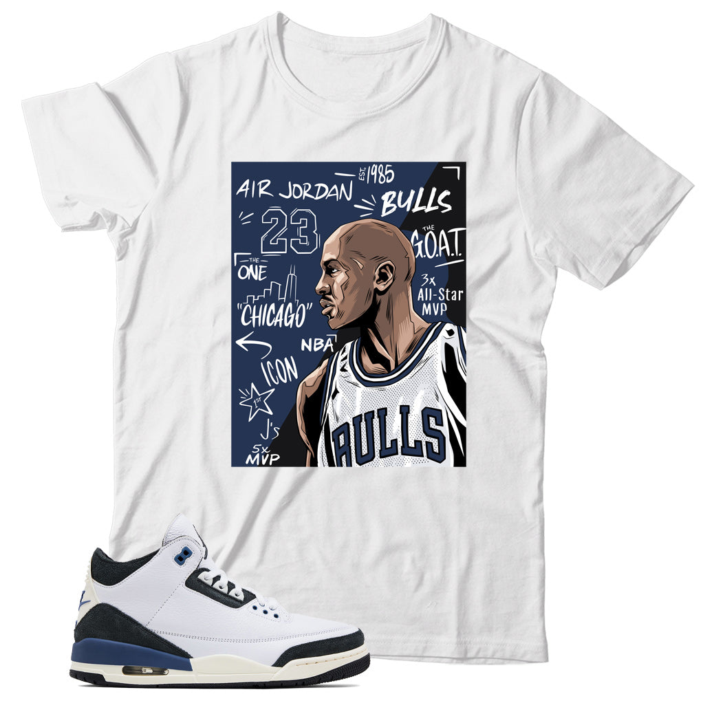 Jordan 3 Maniere Diffused Blue shirt