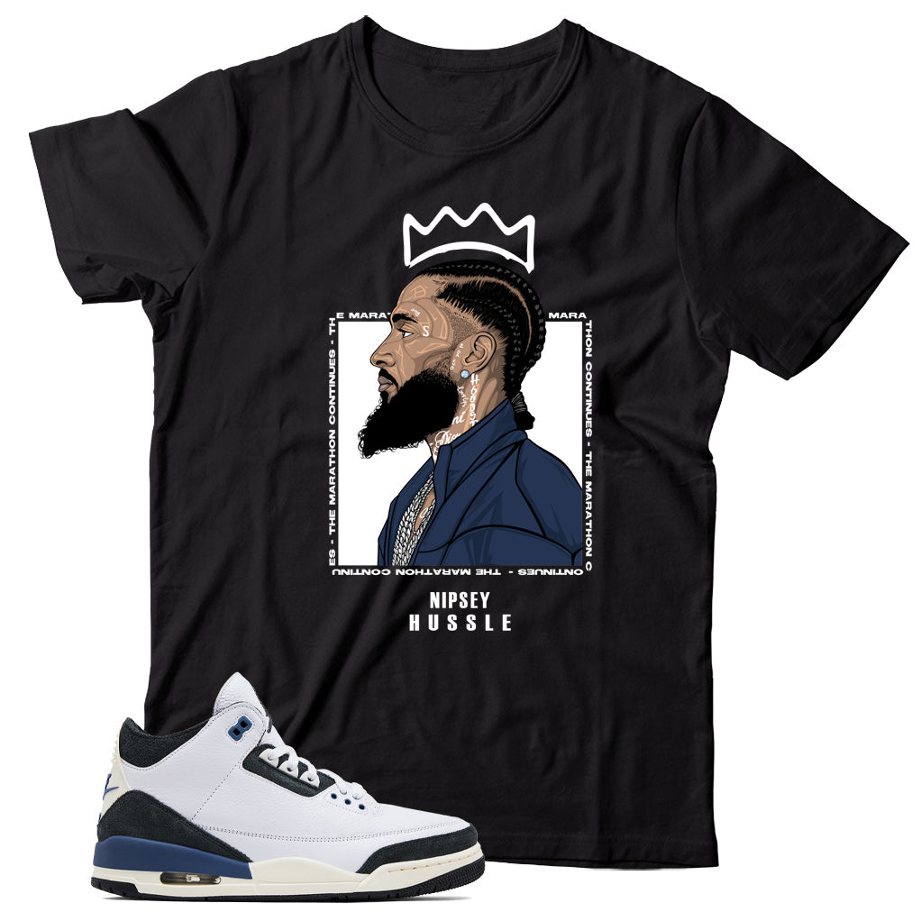 Jordan 3 Maniere Diffused Blue shirt