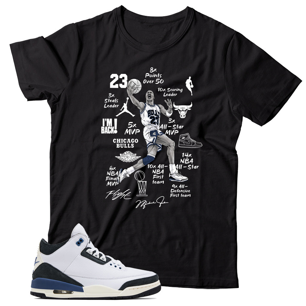 Jordan 3 Maniere Diffused Blue shirt