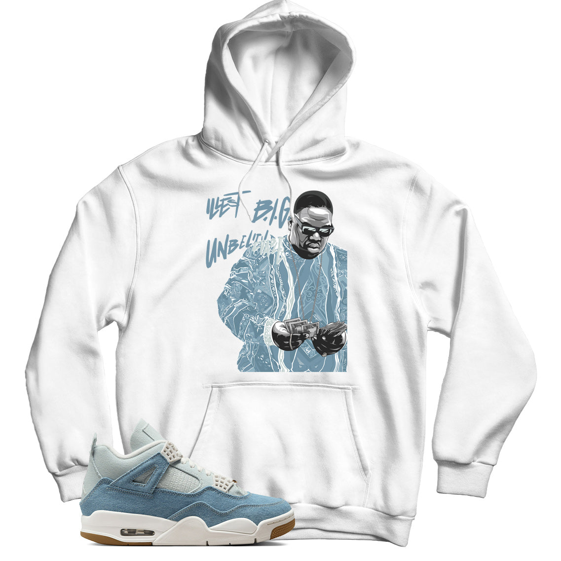 Jordan 4 Denim Worn Blue hoodie