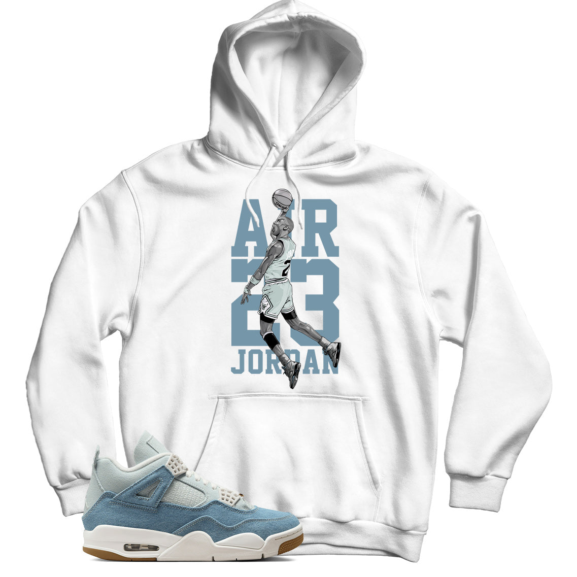 Jordan 4 Denim Worn Blue hoodie