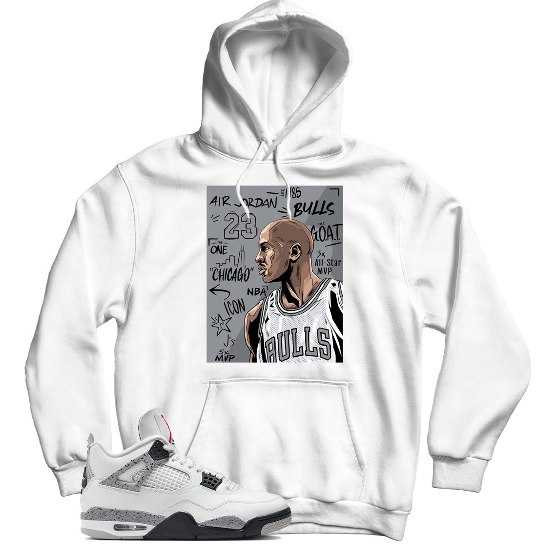 Jordan 4 White Cement hoodie