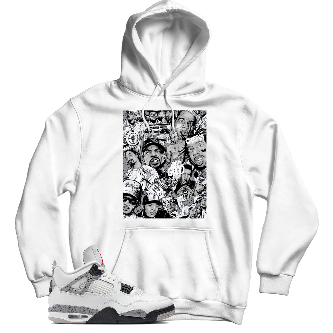 Jordan 4 White Cement hoodie