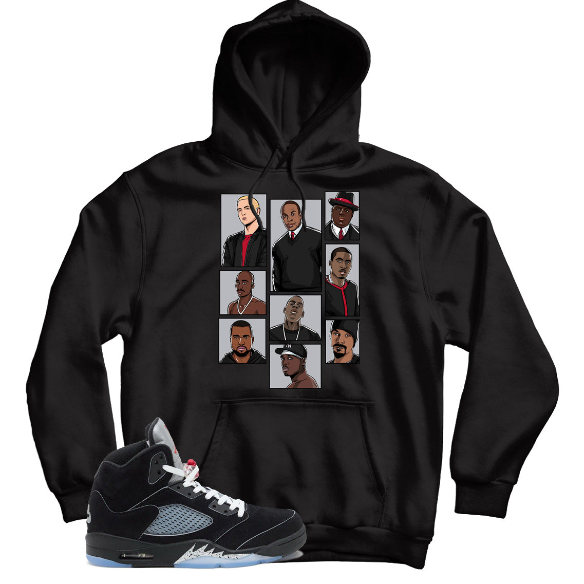 Jordan 5 Black Metallic Reimagined hoodie