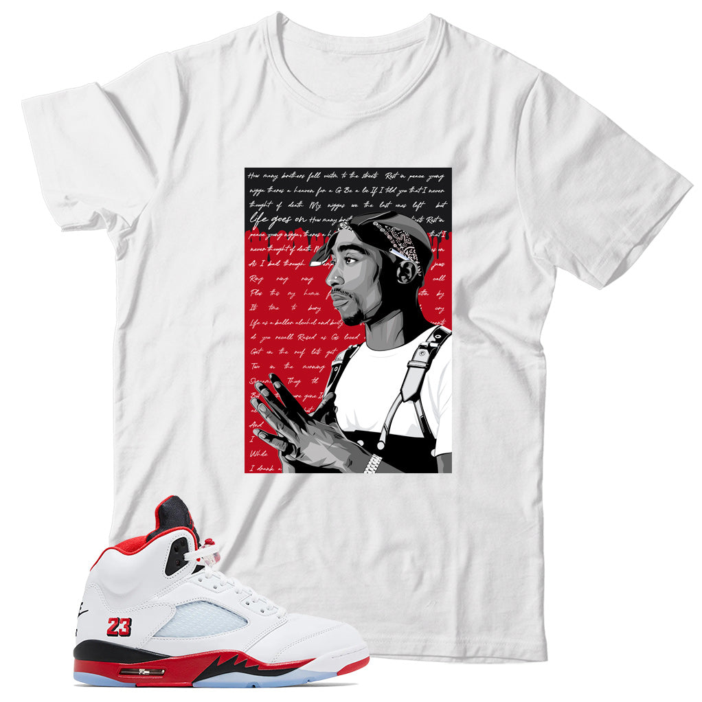 Jordan 5 Fire Red Black Tongue Shirt