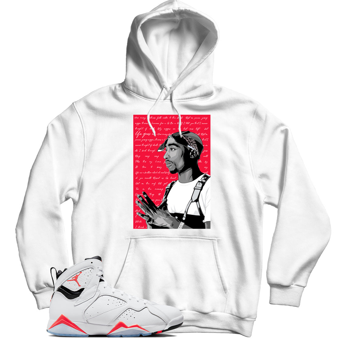 Jordan 7 White Infrared hoodie