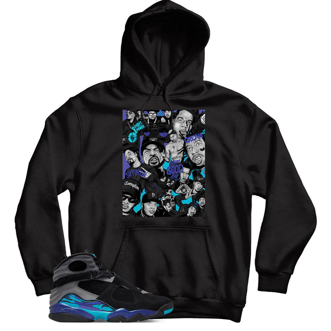 Hoodie Match Jordan 8 Aqua