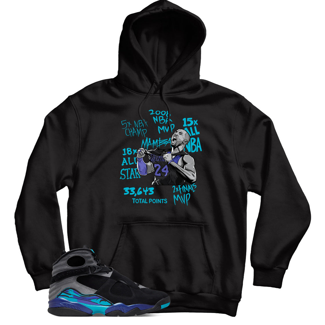 Hoodie Match Jordan 8 Aqua