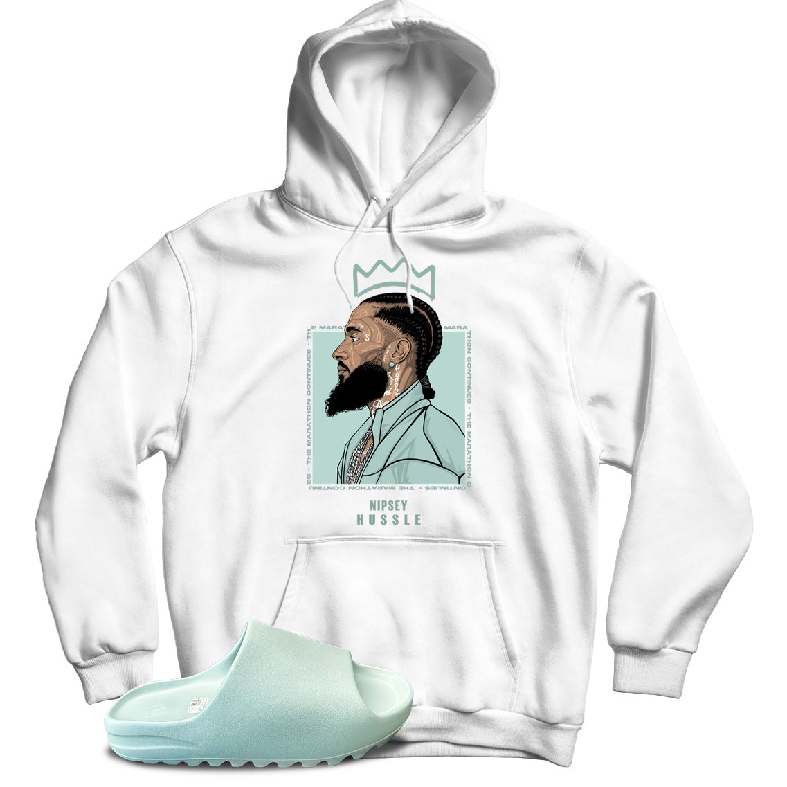 Nipsey 2 Hoodie Match Yeezy Slide Salt Shirt Match Kicks