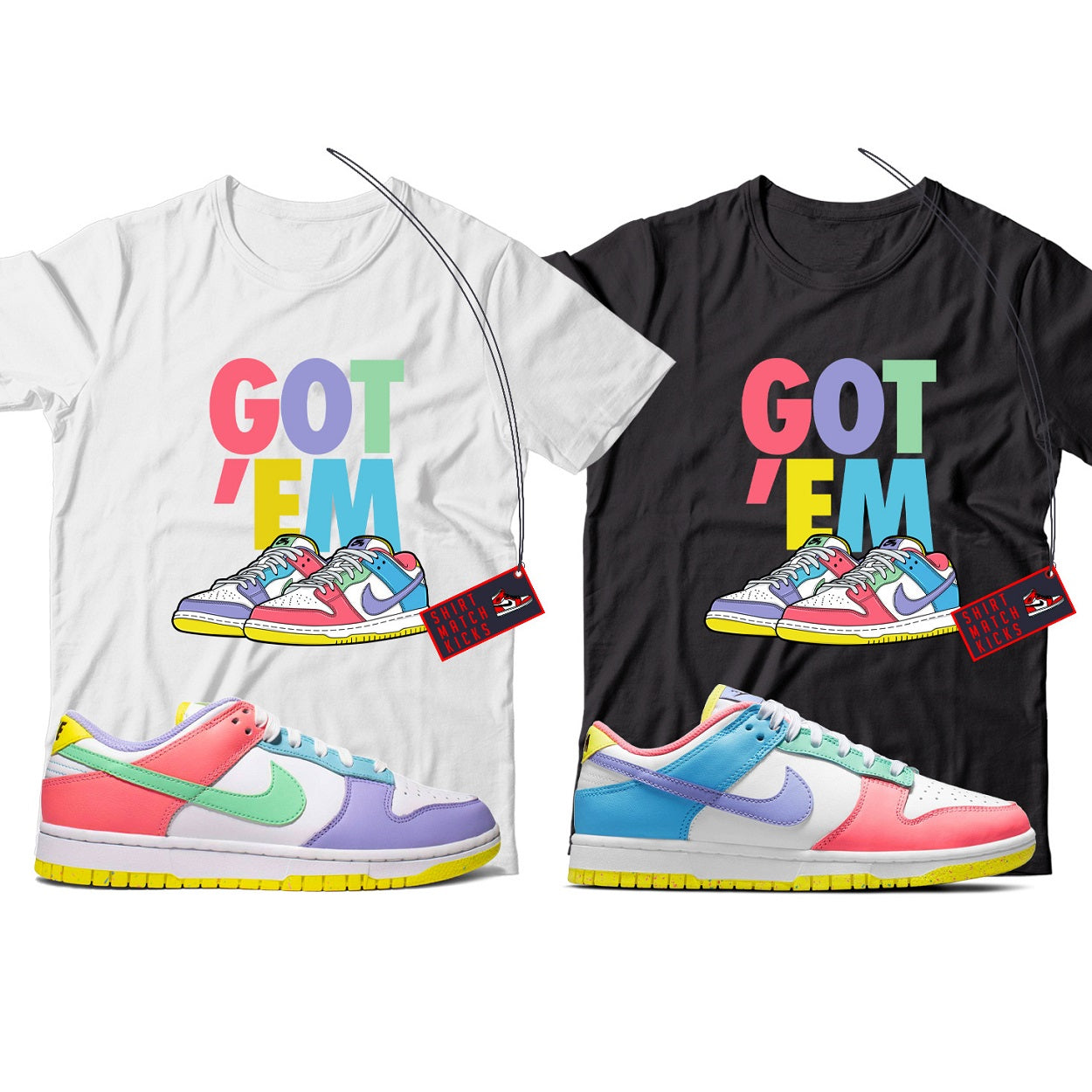 T-Shirt Match Nike Dunk Low SE Easter Candy
