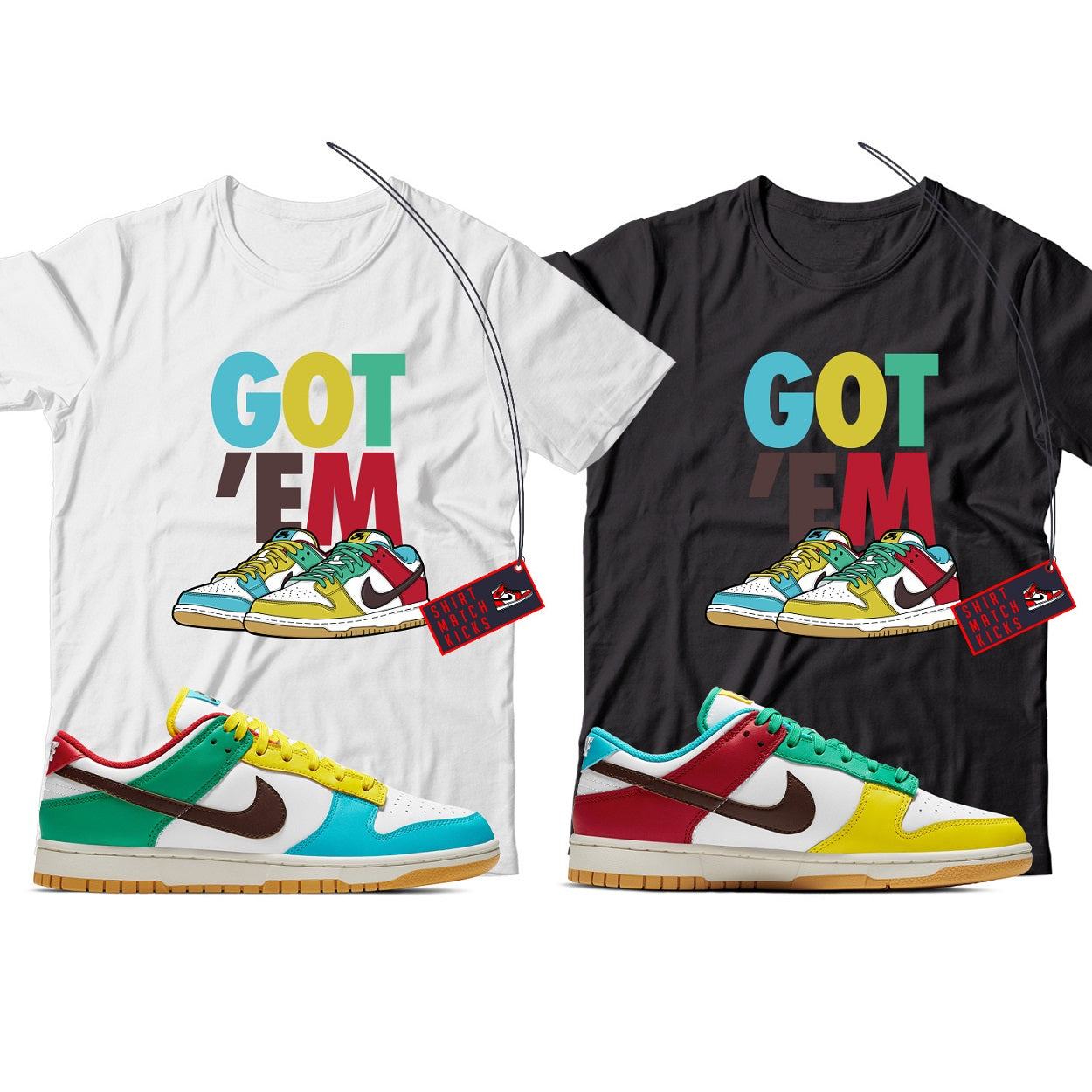 Shirt Match Nike Dunk Low Free 99 White