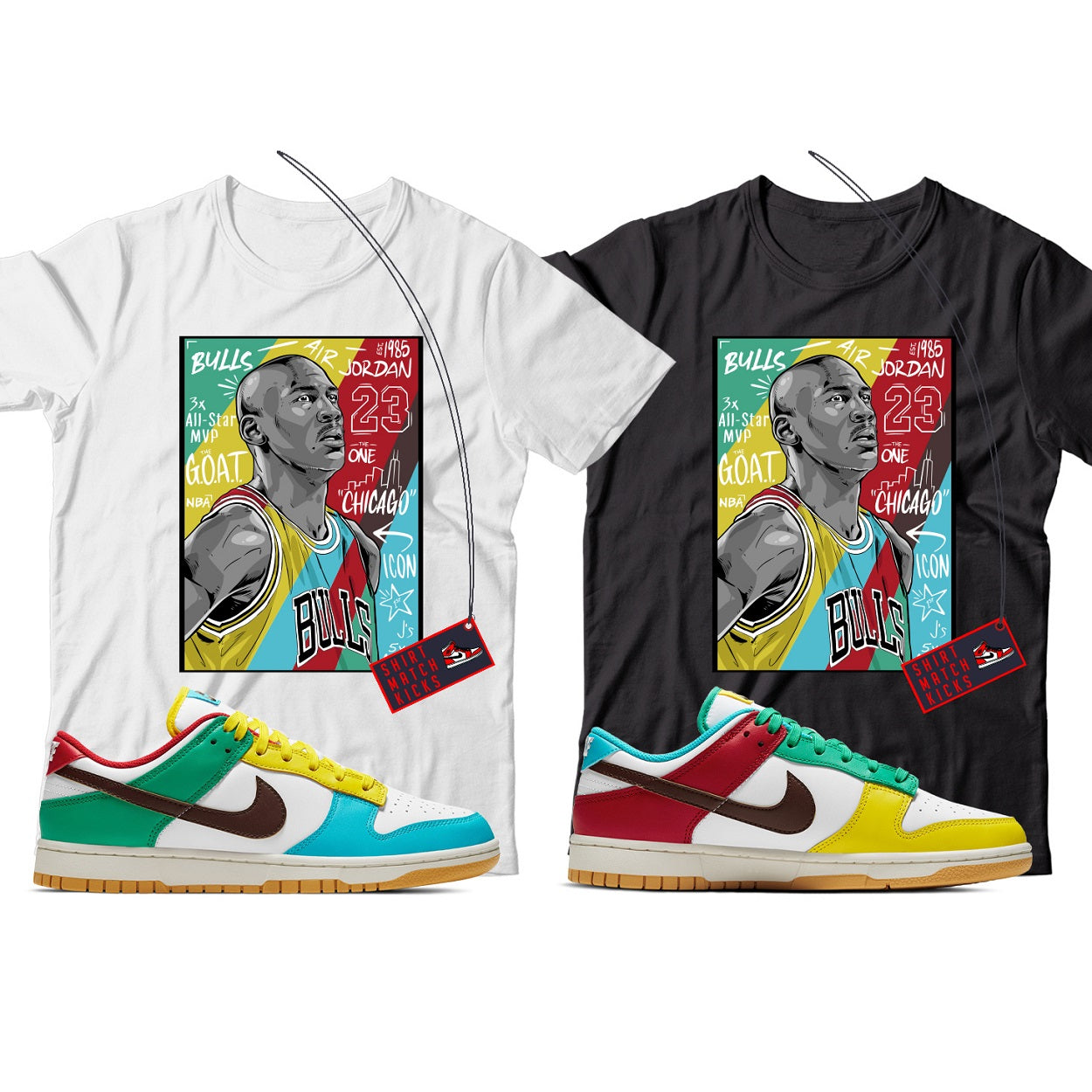 Shirt Match Nike Dunk Low Free 99 White