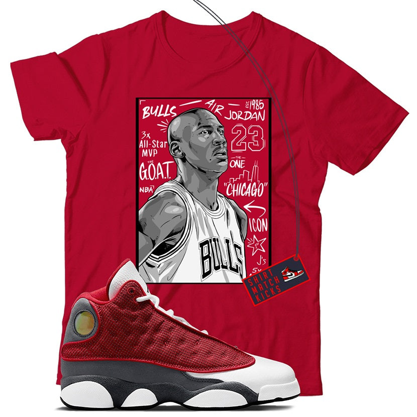 Shirt Match Jordan 13 Red Flint