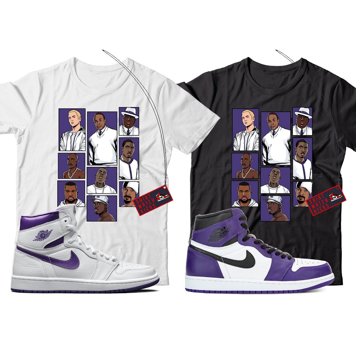 Jordan 1 Court Purple shirt