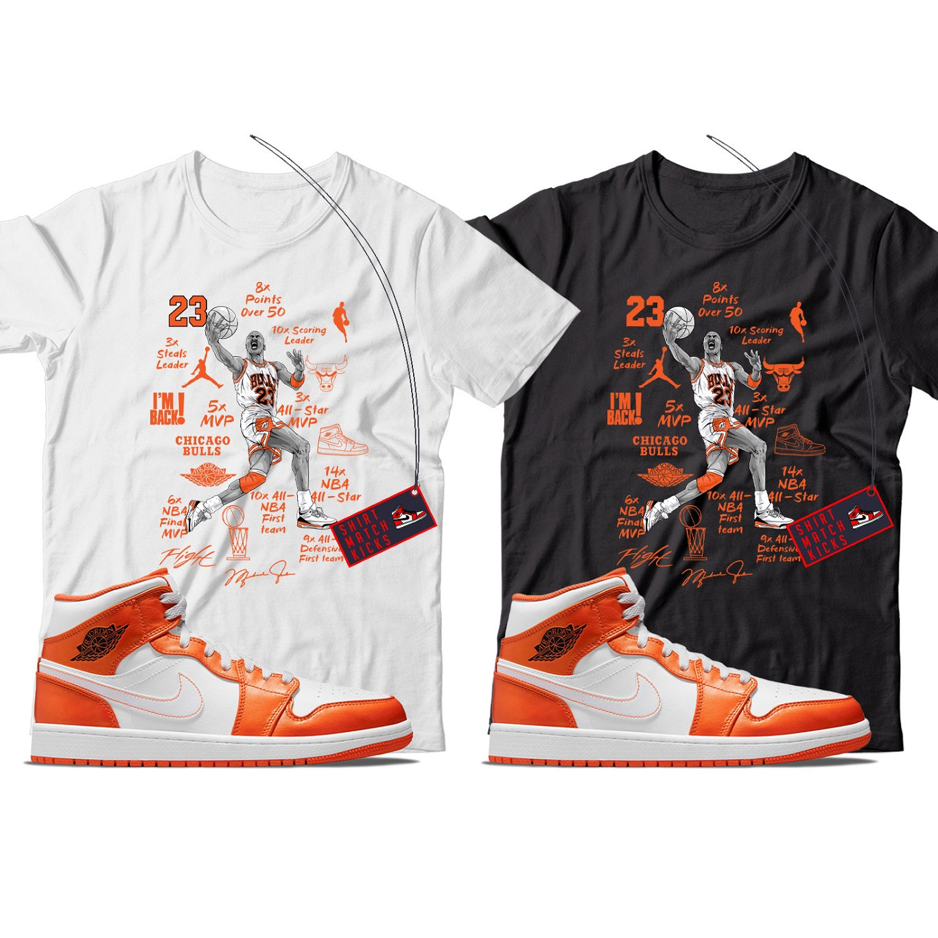 T-Shirt Match Jordan 1 Metallic Orange