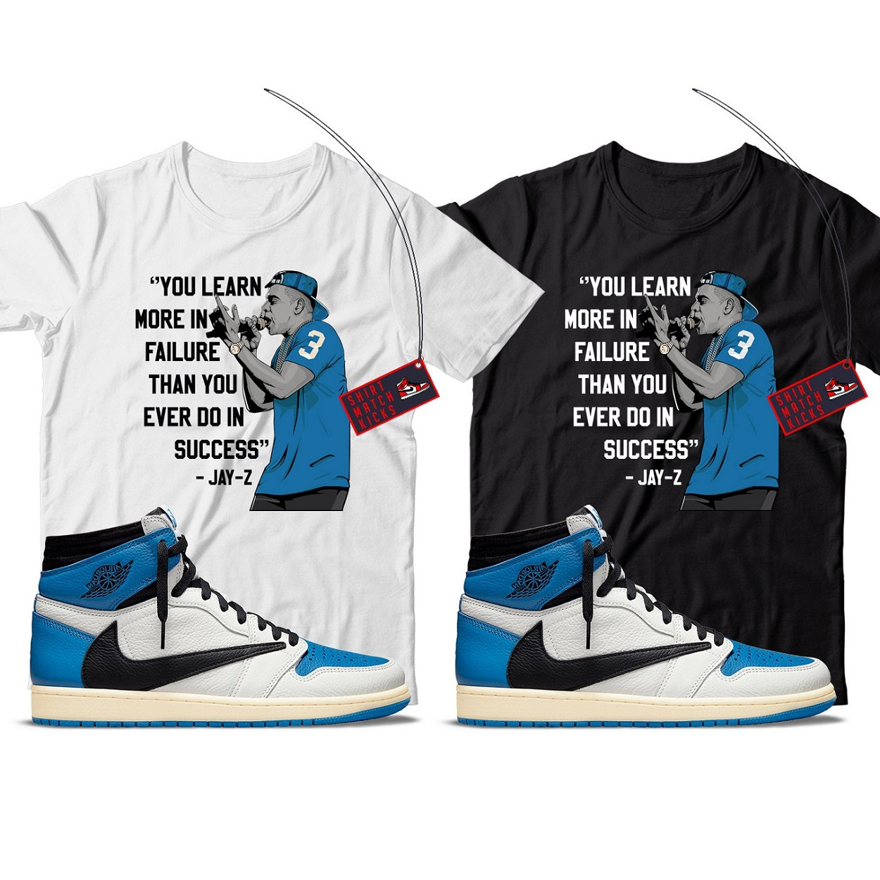 T-Shirt Match Jordan 1 Fragment x Travis Scott