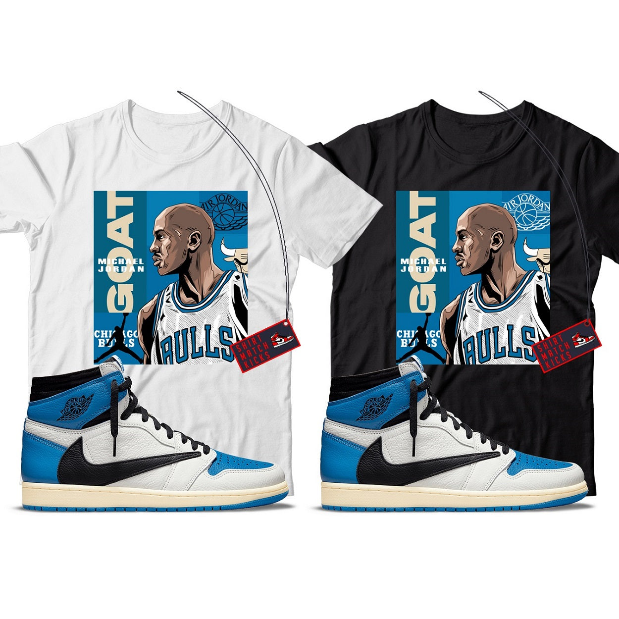 T-Shirt Match Jordan 1 Fragment x Travis Scott
