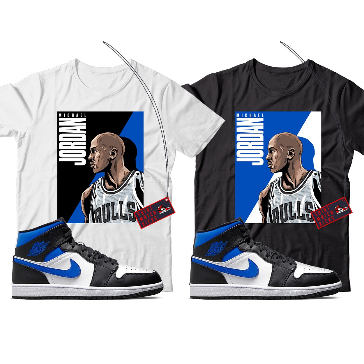 Shirt Match Jordan 1 Racer Blue