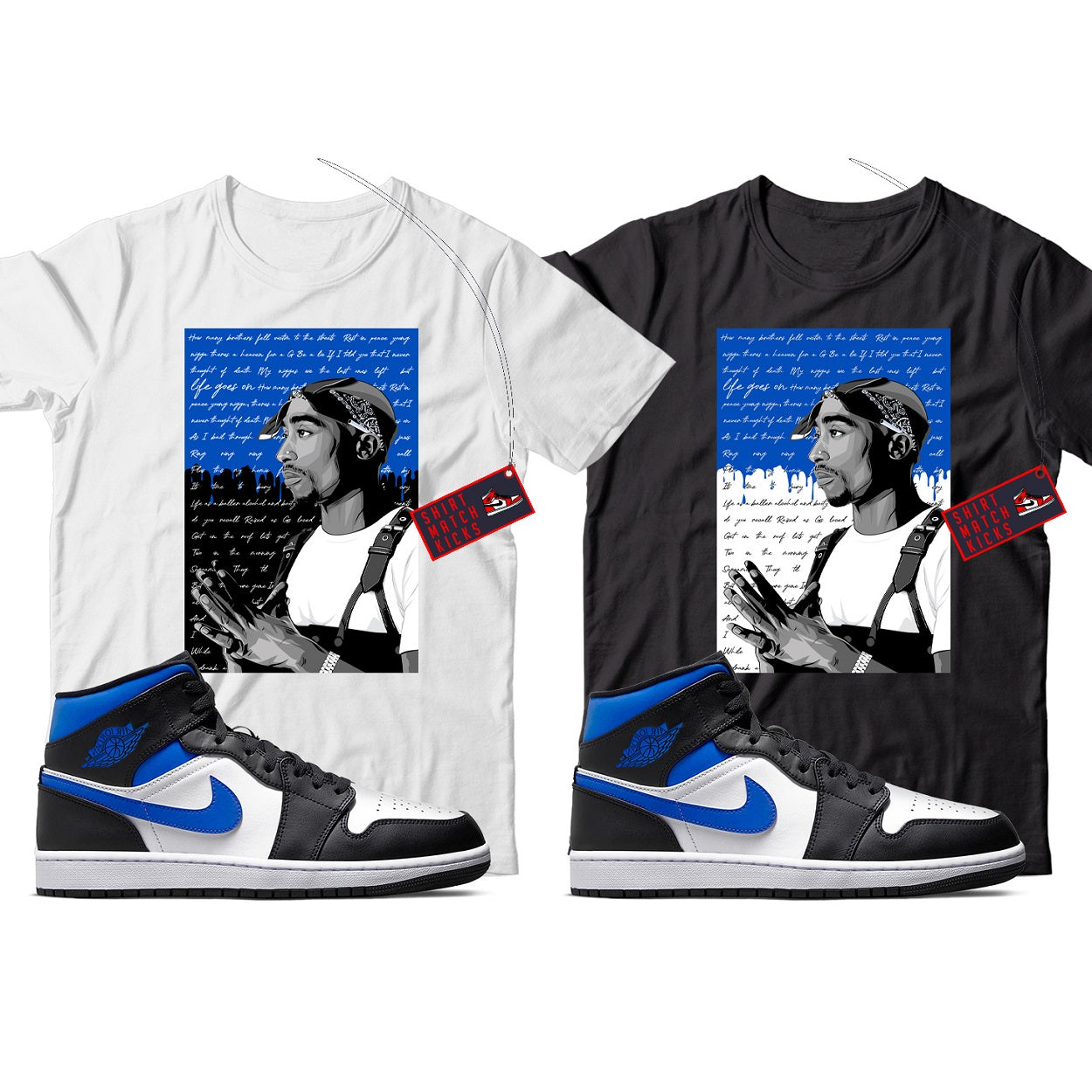 Shirt Match Jordan 1 Racer Blue