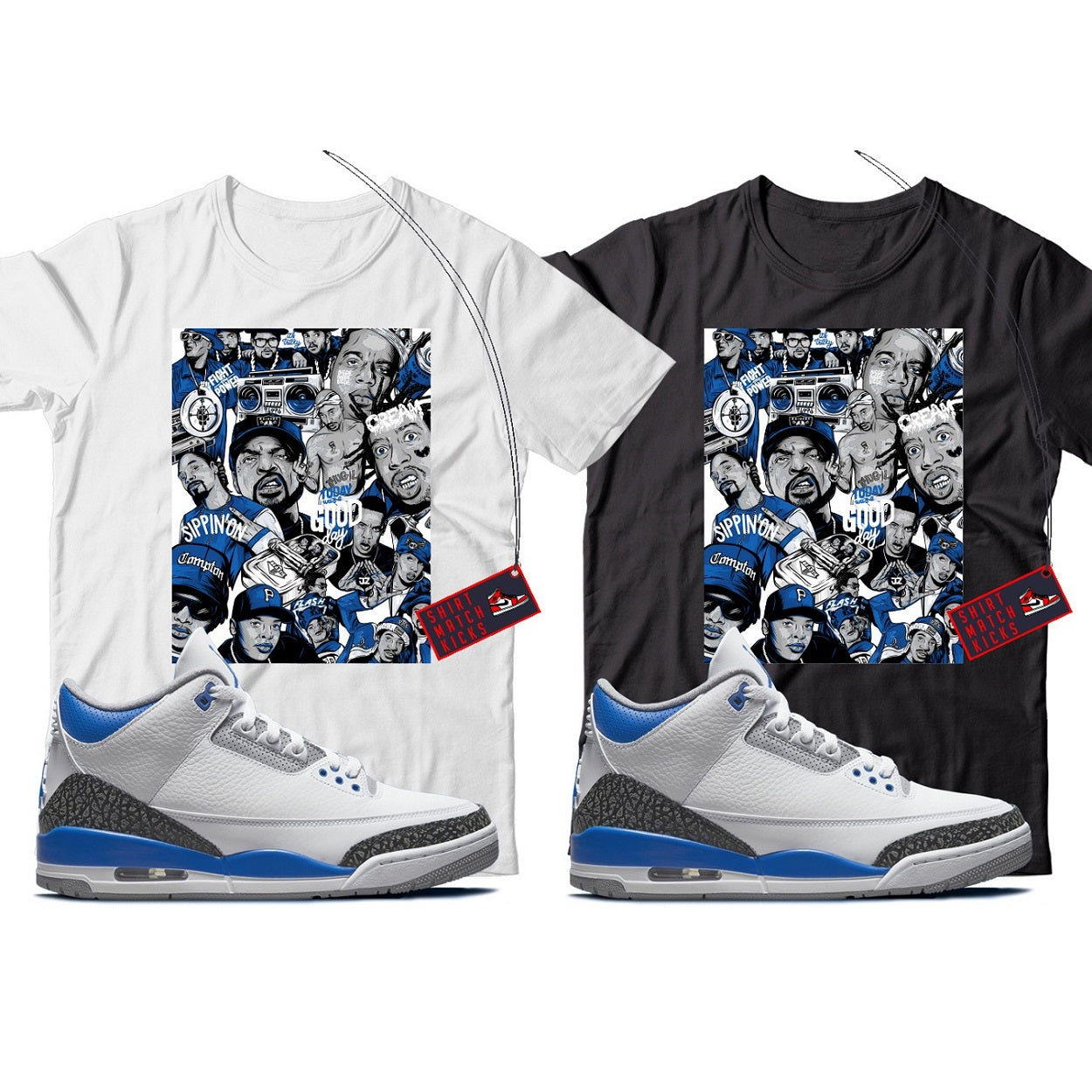 Shirt Match Jordan 3 Racer Blue
