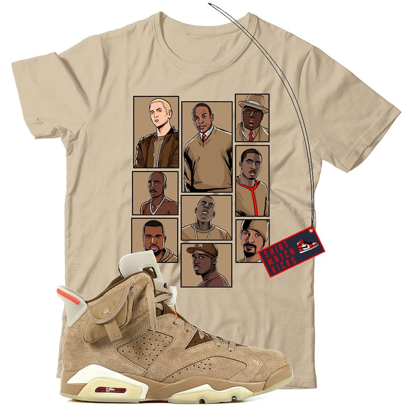 Jordan 6 British Khaki Travis Scott shirt