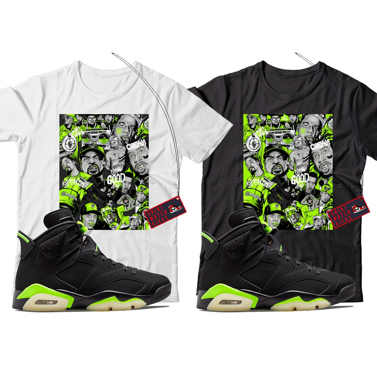 Rap(2) T-Shirt Match Jordan 6 Electric Green – Shirt Match Kicks