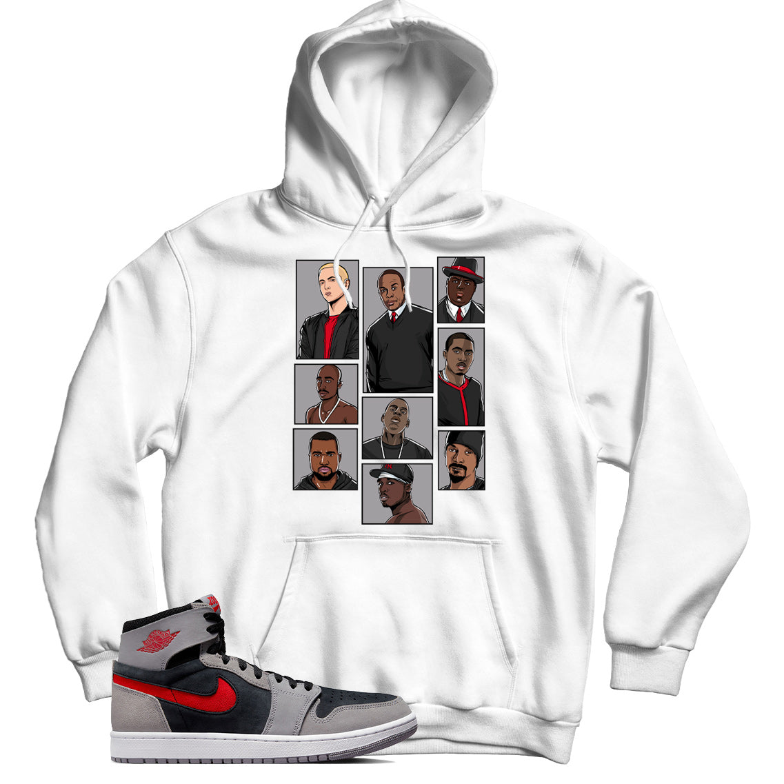 Jordan 1 Black Fire Red Cement hoodie