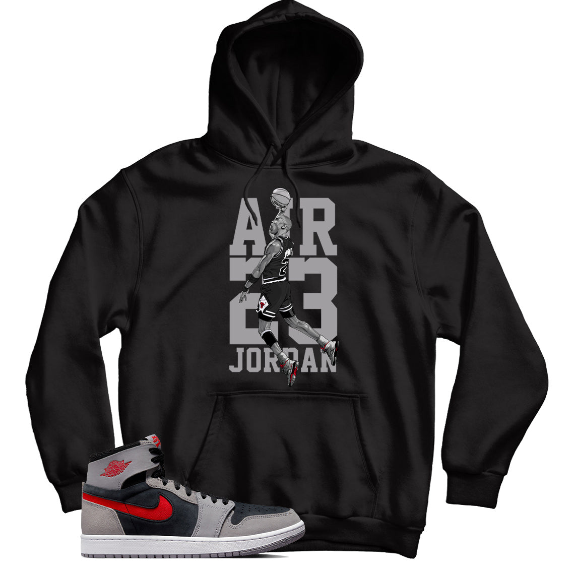 Jordan 1 Black Fire Red Cement hoodie