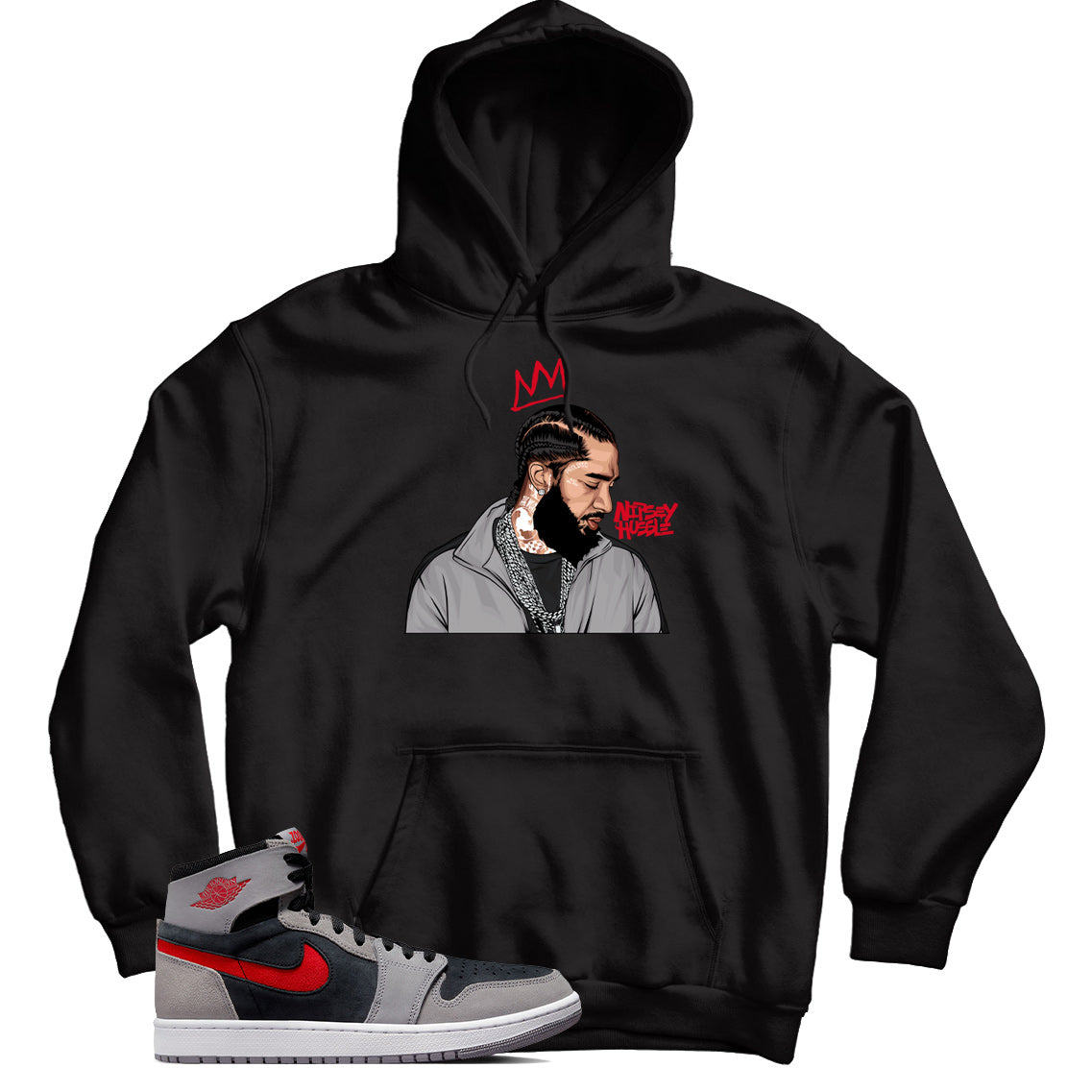 Jordan 1 Black Fire Red Cement hoodie