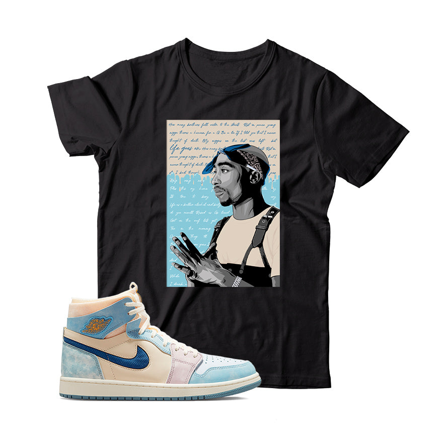 Jordan 1 Celestine Blue shirt