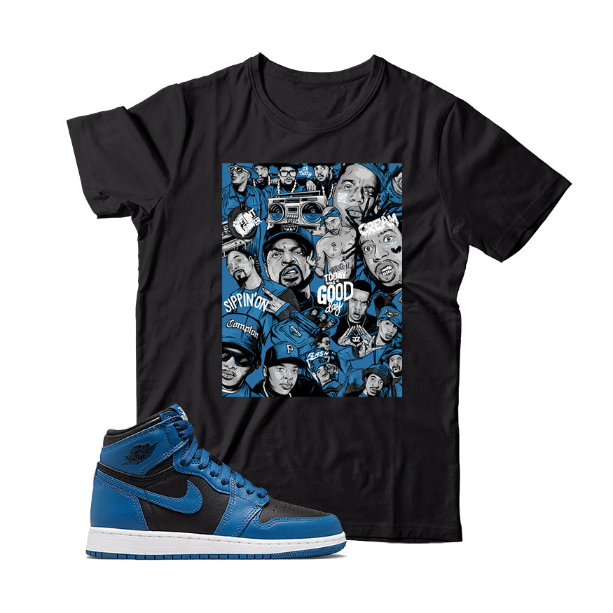 Jordan 1 Dark Marina Blue shirt