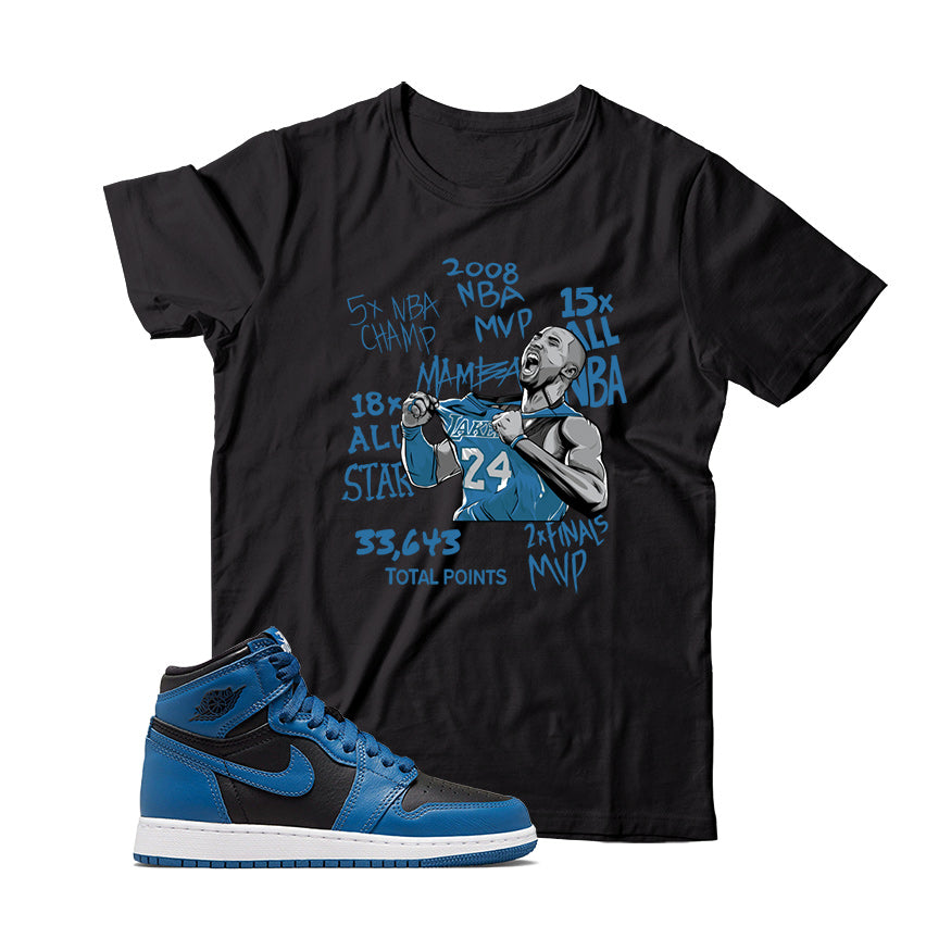Jordan 1 Dark Marina Blue shirt