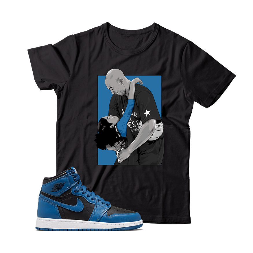 Jordan 1 Dark Marina Blue shirt