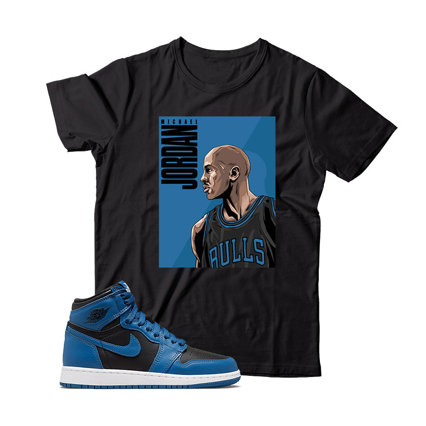 Jordan 1 Dark Marina Blue shirt
